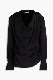 SIMKHAI Symone draped satin-crepe blouse at The Outnet